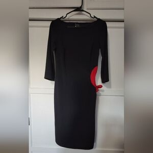 Fredrick's Elegant Black Dress with Red Accent Size Small
